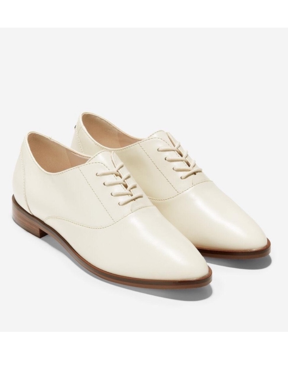 Cole Haan Grand Series Modern Classics White Leather Oxford Shoes Women's 5.5 B